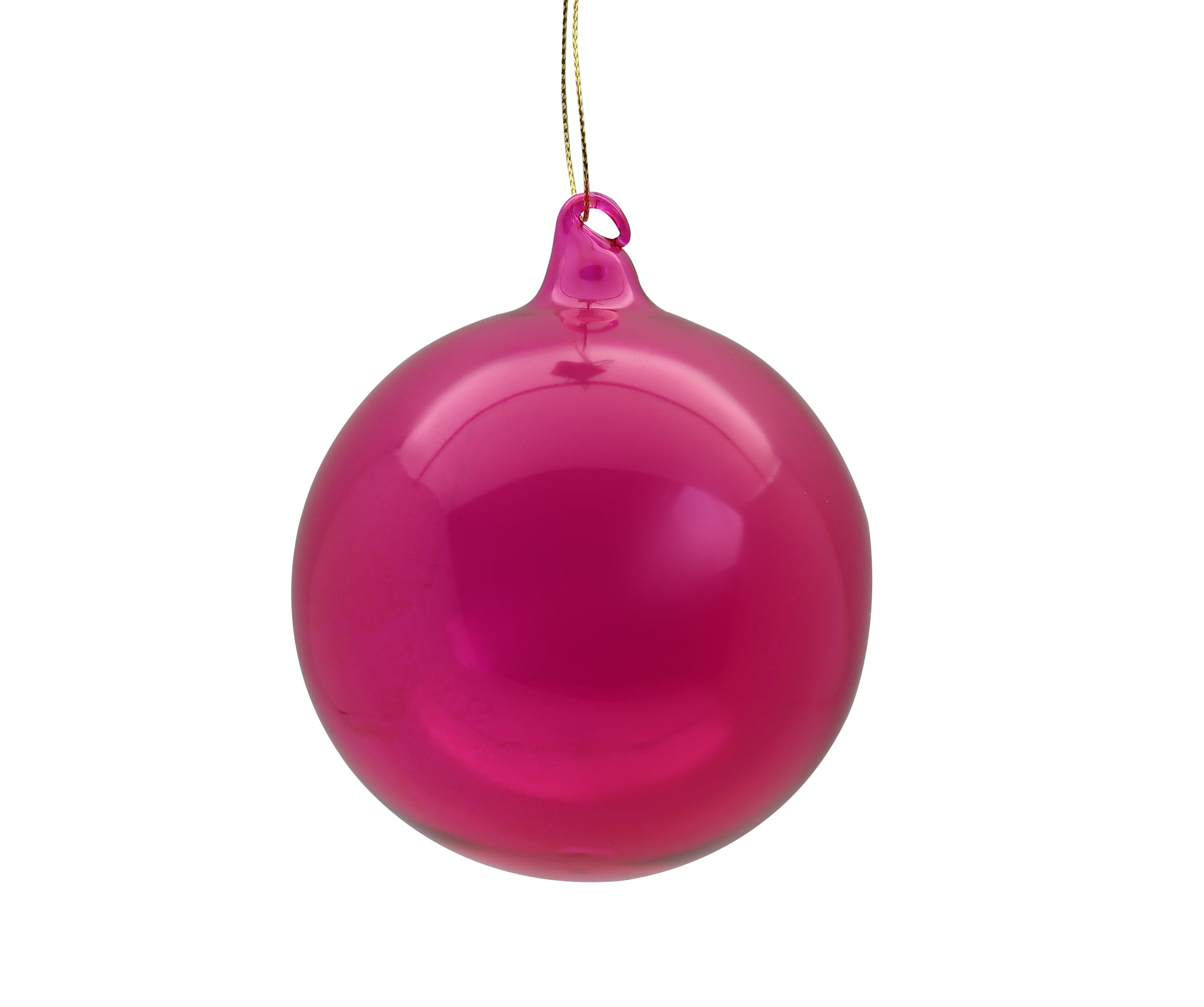 GIOCOPLAST NATALE SP - GCP48121198 SFERA VETRO ROYAL CLEAR 100MM MAGENTA