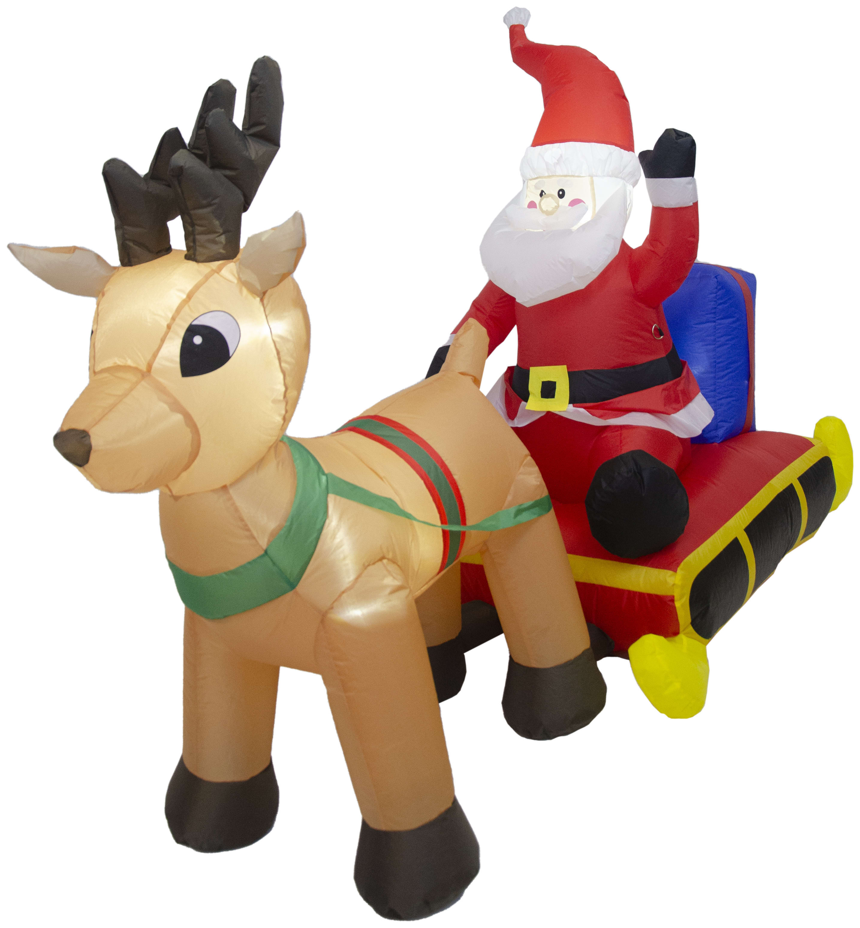 GIOCOPLAST NATALE SP - GCP60122476 BABBO CON SLITTA GONFIABILE 100X210,LED