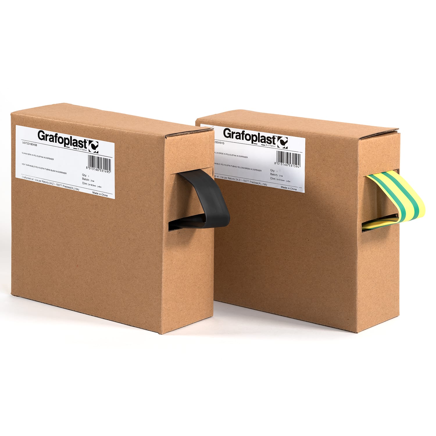 GRAFOPLAST SRL - GRAUGT2D180X5B GUAINA TERMORESTR2:1 NERO D 18 DISPENSER