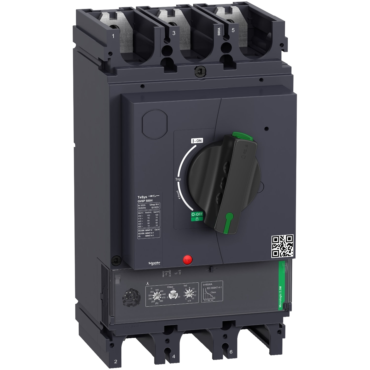 SCHNEIDER ELECTRIC - SNRGV6P500H INTMAGTERGV6 MANROT 250-500A 70KA