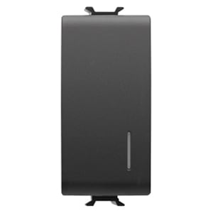 GEWISS - GEWGW12132 PULSANTE UNIPOLARE 250V ac - NA 16A ILLUMINABILE - CON DIFFUSORE - 1 MODULO - NERO SATINATO - CHORUSMART