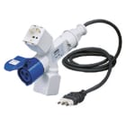 GEWISS - GEWGW64263 DERIVATORE ADATTATORE MOBILE IP44 - 2 USCITE DERIVATE -CON CAVO E SPINA CABLATI-SPINA 2P+T 16A S17-2 PRESE P17/11 + 1 PRESA P30-P17 + 1 PRESA 2P+T 16A