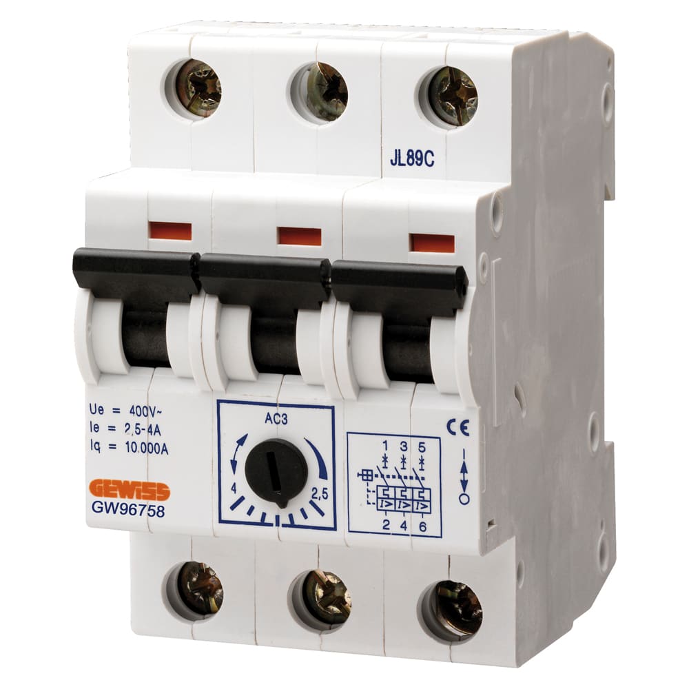 GEWISS - GEWGW96757 SALVAMOTORE - REGOLAZIONE RELE TERMICO 1,6-2,5A - 3 MODULI