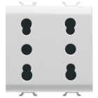 GEWISS - GEWGW10208 PRESA DOPPIA STANDARD ITALIANO 250V ac - 2X2P+T 16A BIVALENTE - P11-P17 - 2 MODULI - BIANCO LUCIDO - CHORUSMART