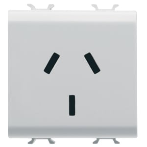 GEWISS - GEWGW10301 PRESA 2M 2P+T 10A ST.ARGENTINO BIANCO