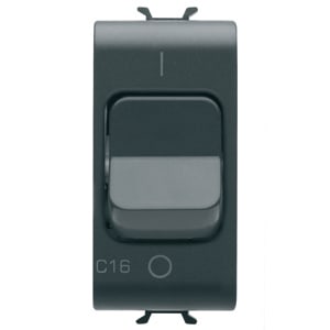 GEWISS - GEWGW12463 INTERRUTTORE AUTOMATICO MAGNETOTERMICO - CURVA C - 1P 16A 230Vac - 1 MODULO - NERO SATINATO - CHORUSMART