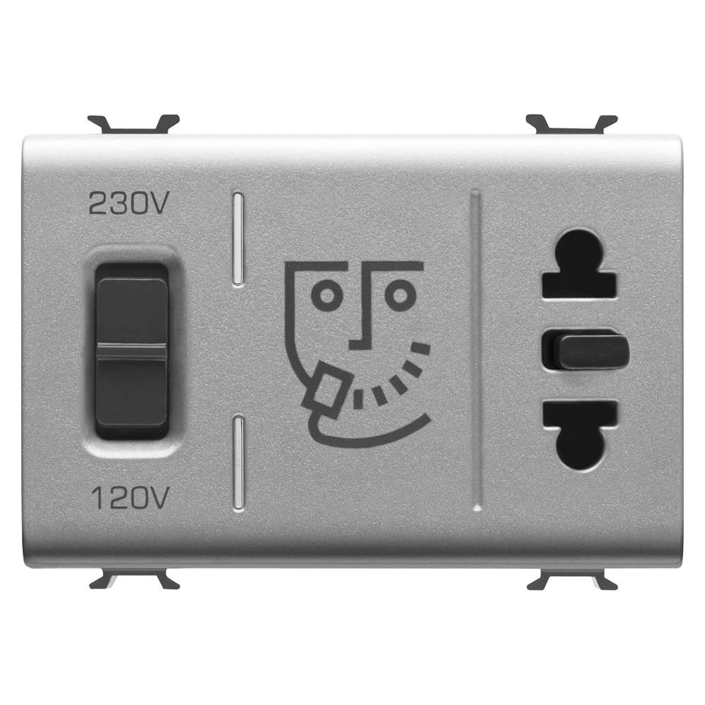 GEWISS - GEWGW14331 PRESA PER RASOIO+TRASF.ISOL.3M TITANIO