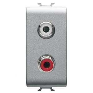 GEWISS - GEWGW14453 CONNETTORE DOPPIO RCA 1M TITANIO