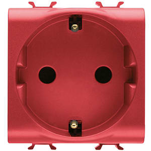 GEWISS - GEWGW10251 PRESA STANDARD TEDESCO 250V ac - PER LINEE DEDICATE - 2P+T 16A - 2 MODULI - ROSSO - CHORUSMART
