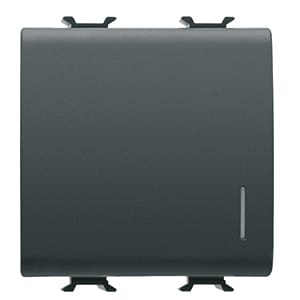 GEWISS - GEWGW12032 INTERRUTTORE UNIPOLARE 250V ac - 16AX ILLUMINABILE - CON DIFFUSORE - 2 MODULI - NERO SATINATO - CHORUSMART