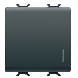 GEWISS - GEWGW12072F DEVIATORE UNIPOLARE 250V ac - MORSETTI CABLAGGIO RAPIDO - 16AX ILLUMINABILE - CON DIFFUSORE - 2 MODULI - NERO SATINATO - CHORUSMART