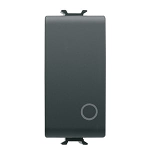 GEWISS - GEWGW12134 PULSANTE BIPOLARE 250V ac - NA 16A - NEUTRO - SIMBOLO 0 - 1 MODULO - NERO SATINATO - CHORUSMART