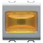 GEWISS - GEWGW14634 SPIA SPORGENTE - 12V ac/dc / 230V ac 50/60 Hz - AMBRA - 2 MODULI - TITANIO - CHORUSMART