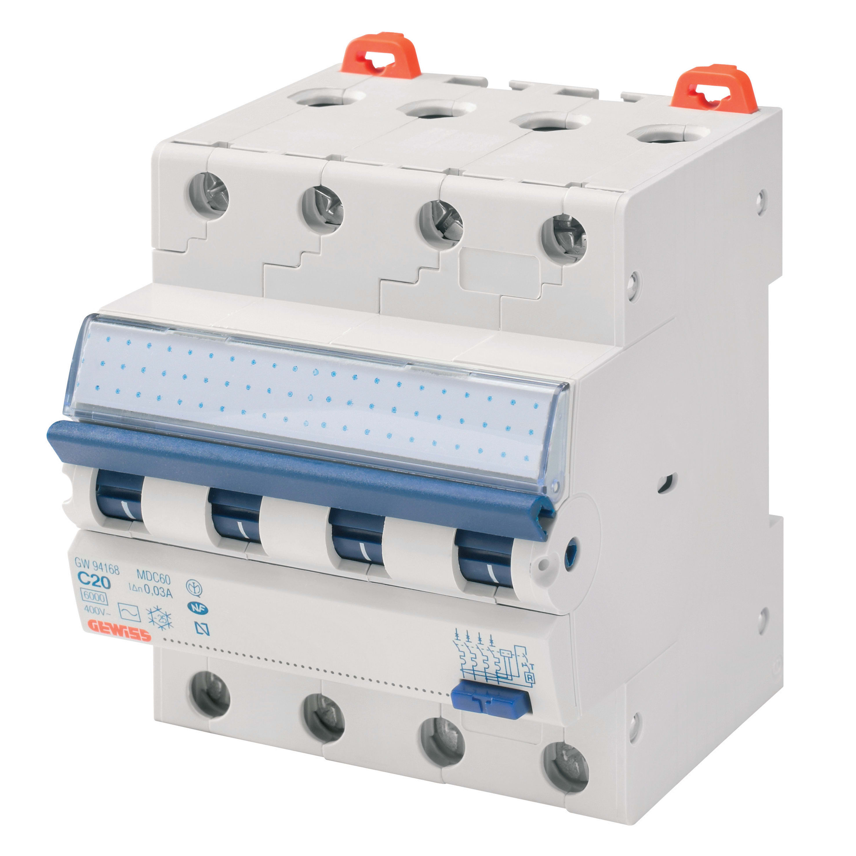 GEWISS - GEWGW94180 INT.MAG.DIF.COM.4P C32 6KA AC/0,3 4M