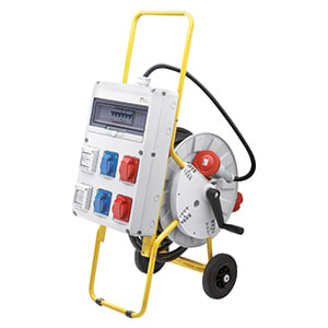 GEWISS - GEWGW68411N Q-DIN 14 ASC - MOBILE E PORTATILE - CON CARRELLO - 2 2P+T 16A IEC309 + 2 3P+T 16A IEC 309 + 2 PRESE STANDARD TEDESCO 16A - IP44