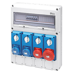 GEWISS - GEWGW68208N Q-DIN 20 DBO - 4 PRESE INTERBLOCCATE VERTICALI SBF 4 FLANGE - IP65