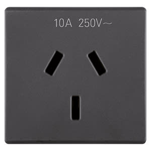 GEWISS - GEWGW21357 PRESA STANDARD AUSTRALIANO 250V ac - 2P+T 10A - SPINOTTI PIATTI - 2 MODULI - SYSTEM BLACK