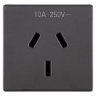 GEWISS - GEWGW21357 PRESA STANDARD AUSTRALIANO 250V ac - 2P+T 10A - SPINOTTI PIATTI - 2 MODULI - SYSTEM BLACK
