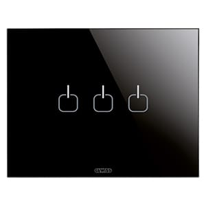 GEWISS - GEWGW16953CN PLACCA ICE TOUCH 3P NERO 3 SIMBOLI