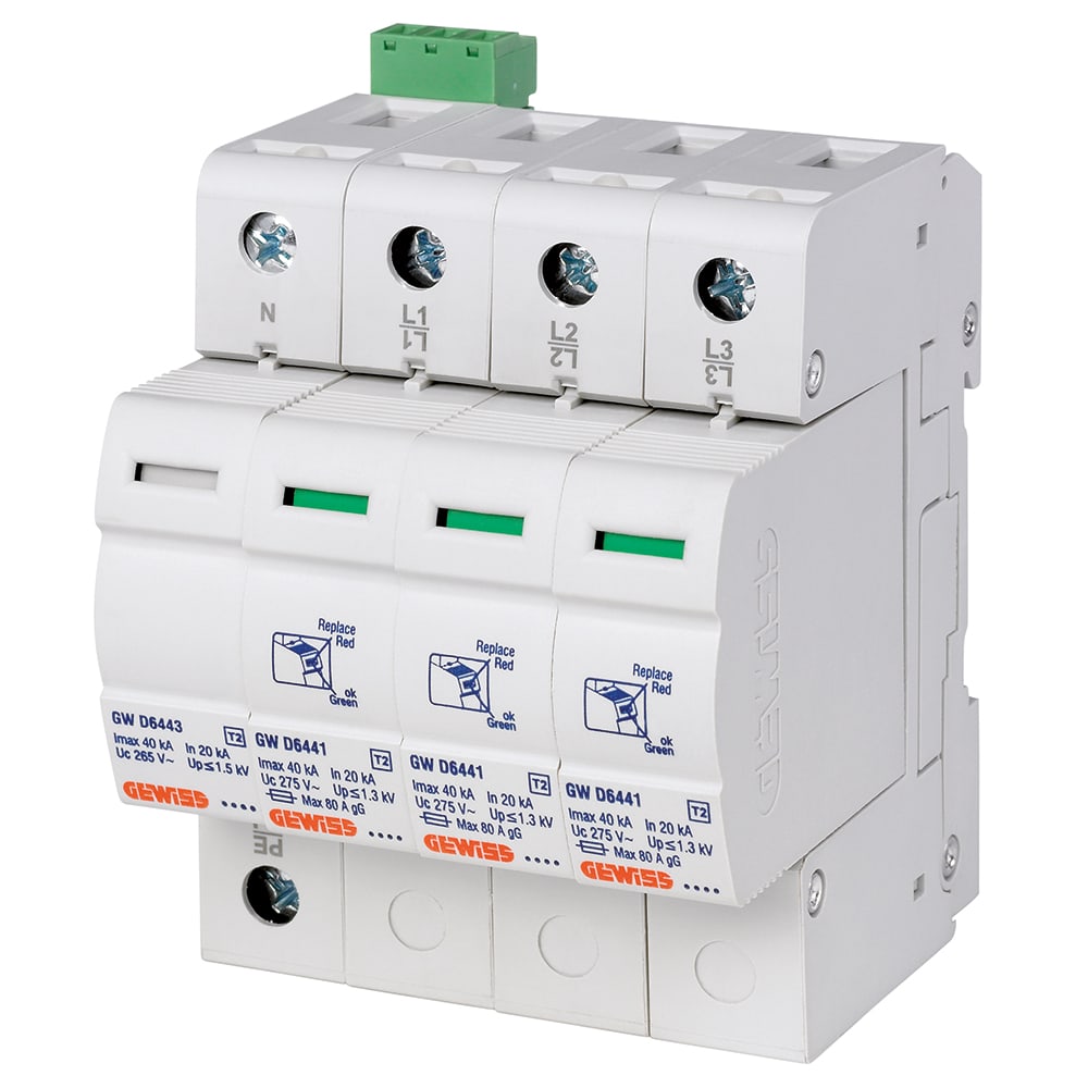 GEWISS - GEWGWD6402 LST - SCARICATORE 3P+N 12,5KA T1+2