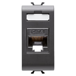 GEWISS - GEWGW12423 CONNETTORE RJ45 1M CAT.6 UTP NERO