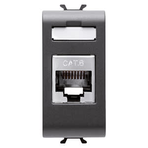 GEWISS - GEWGW12424 PRESA RJ45 - CATEGORIA 6 - FTP - 1 MODULO CHORUSMART - NERO SATINATO