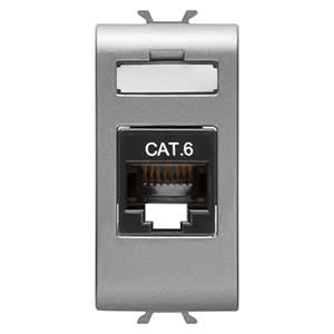 GEWISS - GEWGW14423 CONNETTORE RJ45 1M CAT.6 UTP TITANIO