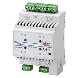 GEWISS - GEWGW90742 ATTUAT.4 CAN.KNX 16AX COM.MAN.GUIDA DIN