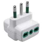 GEWISS - GEWGW28423 ADATTATORE MULTIPLO - 2P+T 10A S17 - 3 USCITE STANDARD ITALIANO 16A BIVALENTE - BIANCO