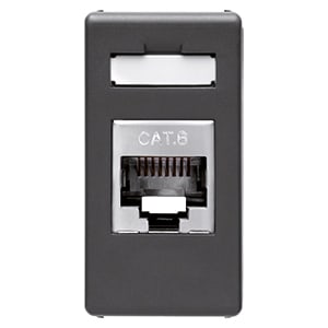 GEWISS - GEWGW21686 PRESA RJ45 - 4 COPPIE - CATEGORIA 6 - FTP - TOOLLESS - 1 MODULO - SYSTEM BLACK