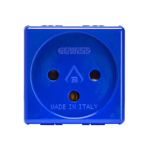 GEWISS - GEWGW20299 PRESA STANDARD ISRAELIANO 250V ac - PER APPLICAZIONI SPECIALI - 2P+T 16A - 2 MODULI - BLU - SYSTEM