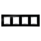 GEWISS - GEWGW16228TN PLACCA LUX INTERNATIONAL - IN TECNOPOLIMERO - 2+2+2+2 POSTI ORIZZONTALE - NERO TONER - CHORUSMART
