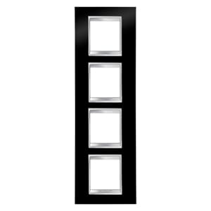 GEWISS - GEWGW16229TN PLACCA LUX INTERNATIONAL - IN TECNOPOLIMERO - 2+2+2+2 POSTI VERTICALE - NERO TONER - CHORUSMART