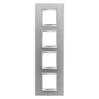 GEWISS - GEWGW16229VT PLACCA LUX INTERNATIONAL - IN TECNOPOLIMERO VERNICIATO - 2+2+2+2 POSTI VERTICALE - TITANIO - CHORUSMART