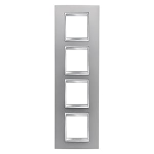 GEWISS - GEWGW16229VT PLACCA LUX INT.2+2+2+2M V.TITANIO