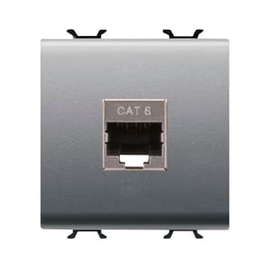 GEWISS - GEWGW14437 PRESA RJ45 - CATEGORIA 6 - FTP - 2 MODULI - TITANIO - CHORUSMART