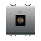 GEWISS - GEWGW14367 PRESA COASSIALE TV SCHERMATURA CLASSE A - CONNETTORE IEC MASCHIO 9,5mm - DIRETTA - 2 MODULI - TITANIO - CHORUSMART