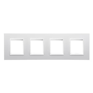 GEWISS - GEWGW16228YB PLACCA LUX INTERNATIONAL - IN TECNOPOLIMERO - 2+2+2+2 POSTI ORIZZONTALE - BIANCO MONOCHROME - CHORUSMART