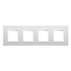 GEWISS - GEWGW16228YB PLACCA LUX INTERNATIONAL - IN TECNOPOLIMERO - 2+2+2+2 POSTI ORIZZONTALE - BIANCO MONOCHROME - CHORUSMART