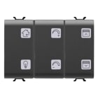 GEWISS - GEWGW12785A PULS.6CH TASTI E SIMB.NERA+COM.MOT.KNX