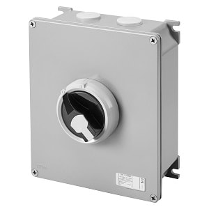 GEWISS - GEWGW70407NM INTERRUTTORE SEZIONATORE ROTATIVO - HP - DA PARETE - COMANDO - CASSETTA IN METALLO - 63A 3P+N - MANOPOLA NERA LUCCHETTABILE - IP66