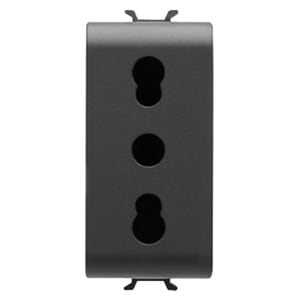 GEWISS - GEWGW12203 PRESA 1M 2P+T 16A BIV.P17-11 ST.ITA.NERO