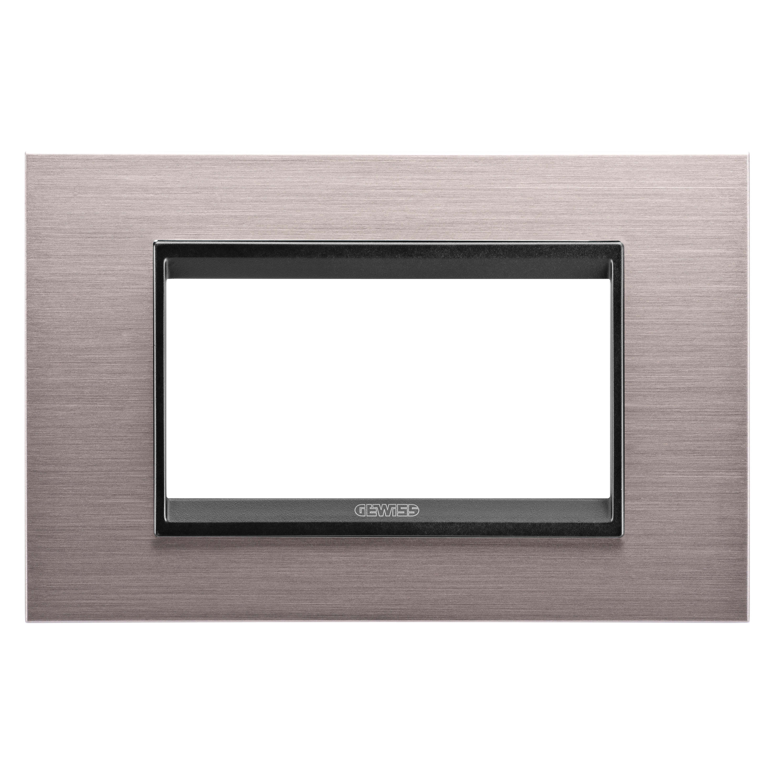 GEWISS - GEWGW16204WS PLACCA LUX 4M METAL. ALLUM. SPAZZ. LAVY