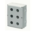 GEWISS - GEWGW27104 CONTENITORE VUOTO PER PULSANTI, COMANDI E SEGNALATORI - 6 POSTI - DIAMETRO 22mm - COPERCHIO GRIGIO RAL 7035 - IP66
