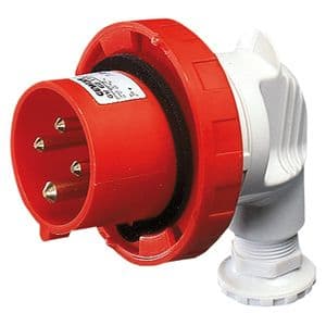 GEWISS - GEWGW60146 SPINA MOBILE A 90° - IP67 - 3P+T 32A 380-440V 50/60HZ - ROSSO - 3H - CABLAGGIO A VITE