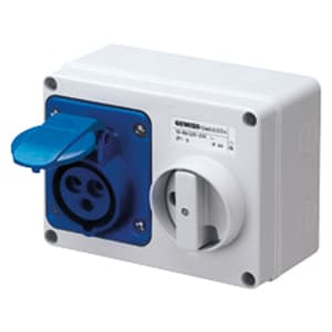 GEWISS - GEWGW66002 PRESA FISSA INTERBLOCCATA ORIZZONTALE - CON FONDO - SENZA BASE PORTAFUSIBILI - 3P+T 16A 100-130V - 50/60HZ 4H - IP44