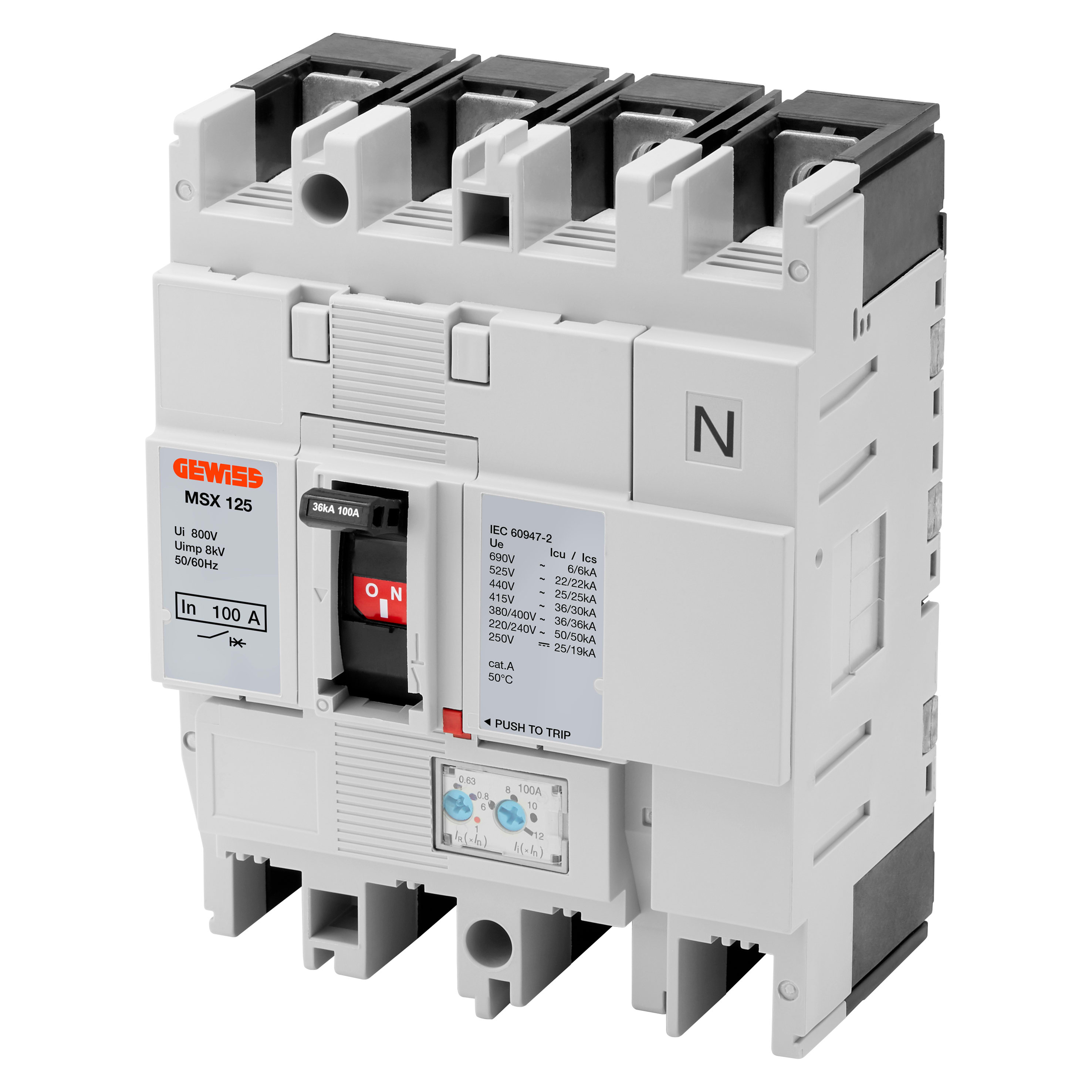 GEWISS - GEWGWD9145 MSX 125 4P 100A 36KA TRMR TERM.FC