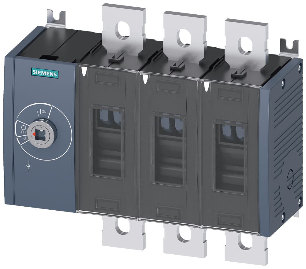 SIEMENS - SIE3KD48300QE100 Sezionatore sottocarico 800 A, grand. costr. 4, a 3 poli, comando frontale a sinistra, apparecchio di base
