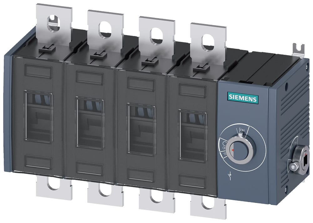 SIEMENS - SIE3KD42440PE400 Sezionatore sottocarico 400 A, grand. costr. 3, a 4 poli, comando per parete laterale a destra, apparecchio di base