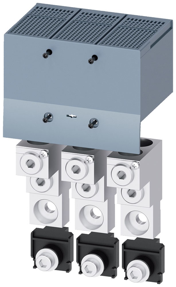 SIEMENS - SIE3VA94830JC23 Morsetto di collegamento per conduttore tondo 2 cavi con presa di tensione per conduttore ausiliario 3 pezzi